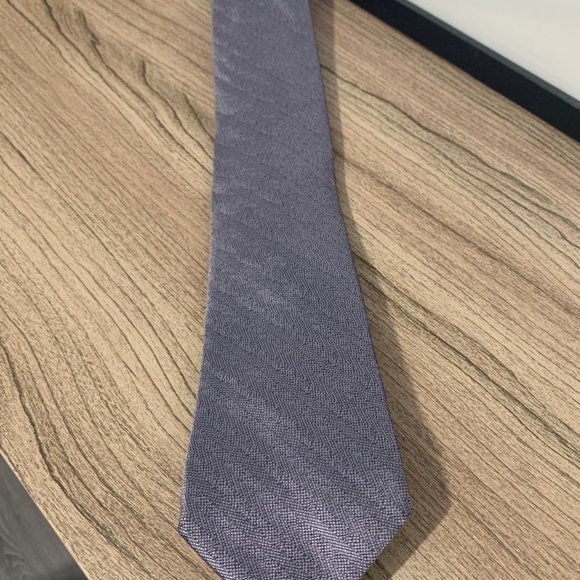 DIOR Homme Purple Black Metallic Striped Silk Neck Tie - Picture 3 of 8